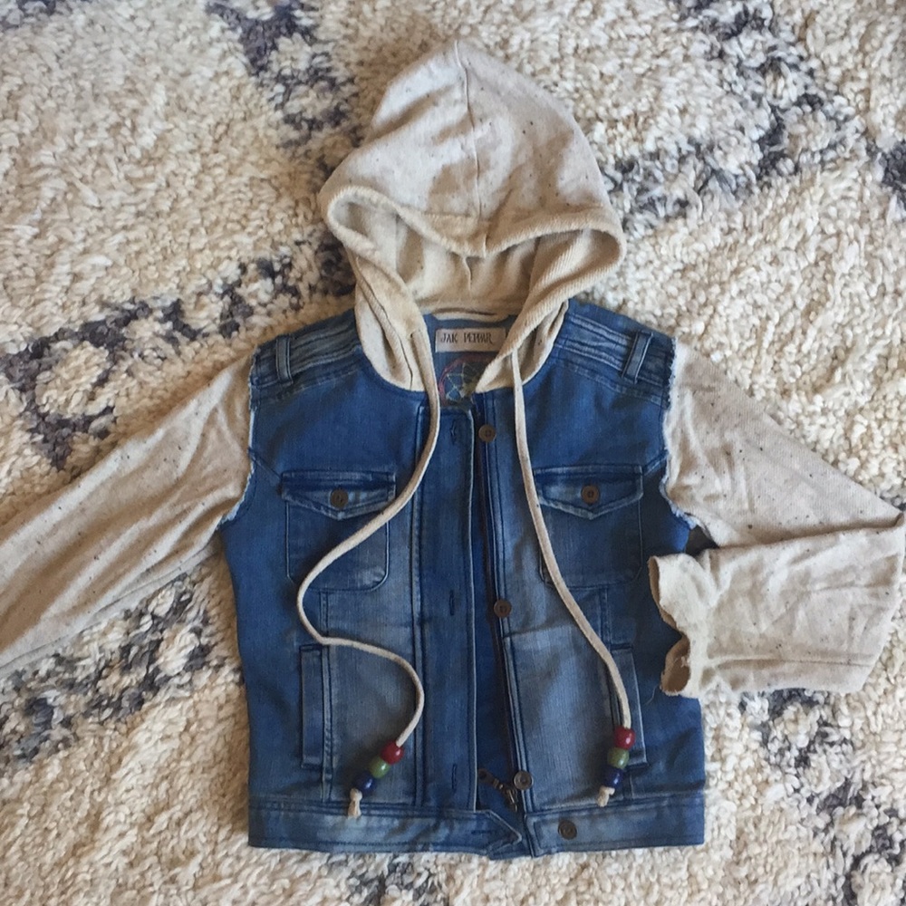 Jak and Peppar girls hoodie denim jacket